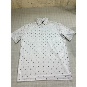 U Suck At Golf Polo Shirt‎ Mens XL Pullover Grey All Over Golfer Print Casual